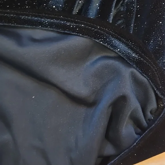 Altar'd State Holiday Dark Green Shimmery Velvet Midi Dress - Picture 7 of 10